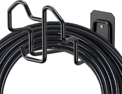 Slang Wandbevestiging - Haspel Ophangbeugel - Tuin Organiseren - Sterk Roestwerend Staal - 26 x 15 x 18 cm - Zwart