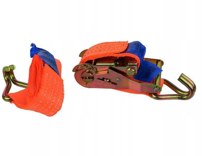 Ratelband met haken - Spanband sjorband - Vastzetten lading - Duurzaam polyester materiaal - 2 meter x 35 mm - Meerkleurig