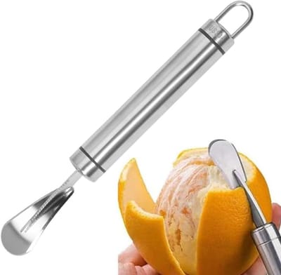 Multifunctionele RVS Schiller met Gebogen Mes voor Pomelo's en Grapefruits, Keukenhulpmiddel voor Fruitdecoratie en Schillen, Vaatwasmachinebestendig