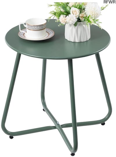 RFWR® Ronde Bijzettafel voor Buiten - Weerbestendig en Draagbaar voor Terras en Balkon