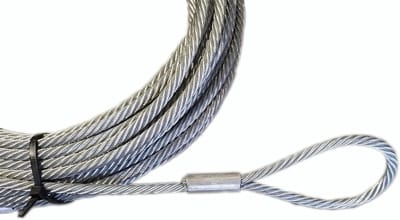 Staalkabel met ogen - Draadkabel met lussen - Lasten hijsen - Hoge veiligheidsnorm - 16mm 5m - Zilver