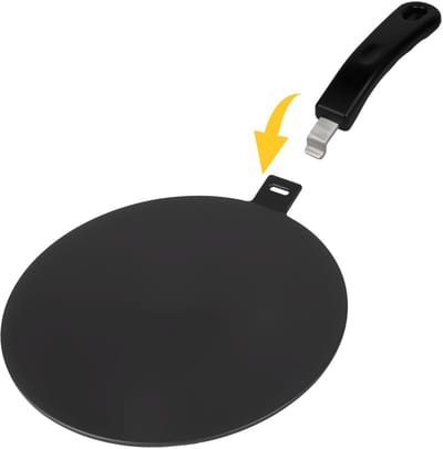 Dailygoods- Warmtegeleidingsplaat 24 cm - Inductie-adapter - Afneembare Handgreep - SS430/Alu1050 - Zwart - Praktisch voor Inductiekoken - Inductieplaat