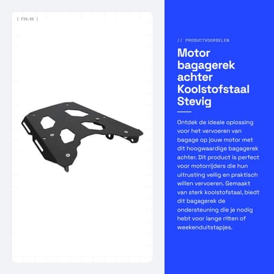 Dailygoods- Bagagerek Achter - Koolstofstaal - Geschikt voor 650 2015-2020 - Roestbestendig - Duurzaam - Inclusief Beugels en Montagegereedschap - Motorbagagedrager