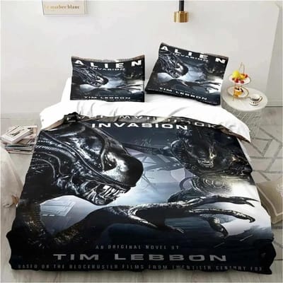 Alien Vs. Predator Predator Film Beddengoedset Eenpersoons Tweepersoons Queen King Size Dekbedovertrek Volwassenen Jongens Slaapkamer Sprei Luxe Cadeau 140X200cm 2pcs