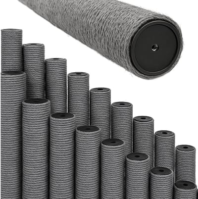 15 x 7,4 cm Grijs Sisal Stam voor Krabpaal M8 - Sisalpaal voor Kattenboom - Krab Bomen Onderdelen