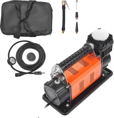 Draagbare 12 V Bandenopblazer Van, 7,06 Cfm Hoge Prestatie Luchtcompressor, 150 Psi Off-Road Luchtpomp Met Adapters Voor Auto, Suv, Rv, Vrachtwagen - Wordt Geleverd Met 6,5 Voet Netsnoer