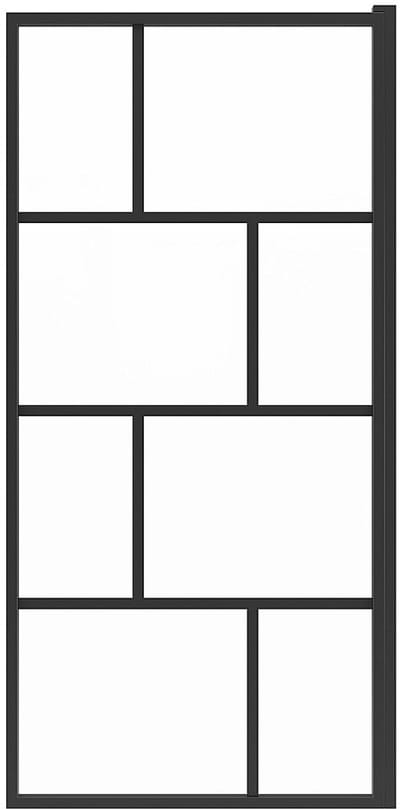 Vente-unique Douchescherm met draaisysteem met industriële stijl - 70 x 140 cm - Mat zwart - Glas - RIVANON