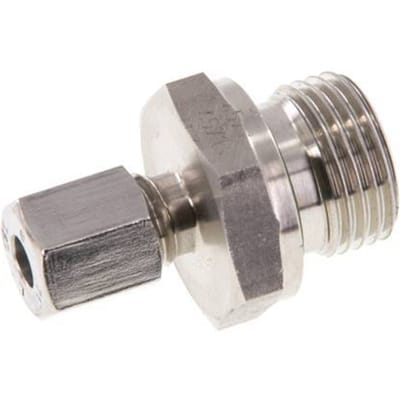 G 1/2'' Buitendraad x 6L RVS Rechte Snijring Koppeling met FKM Afdichting 315 Bar DIN 2353 - FL2S-MC-STFP-012G-06-L