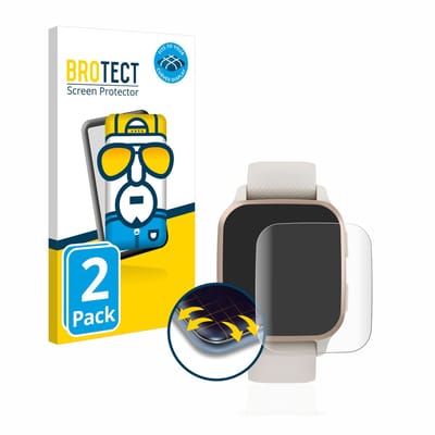 BROTECT - Screenprotector voor Garmin Venu Sq 2 Music - Folie Beschermfolie transparant volledig dekking - 2 Stuks
