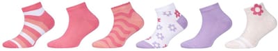 s.Oliver meisjessneakersokken, meisjessneakersokken, katoenen sokken voor kinderen, 6-pack sokken, sneakersokken voor meisjes, sokken met motief, comfortabele kindersokken, vrijetijdssokken