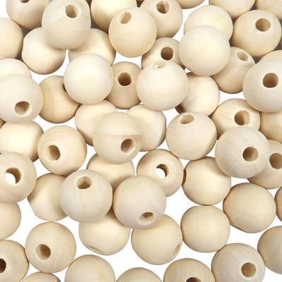 150 Stuks Natuurlijke Houten Kralen 14mm Ronde Losse Spacer Kralen voor DIY Sieraden Maken en Knutselen
