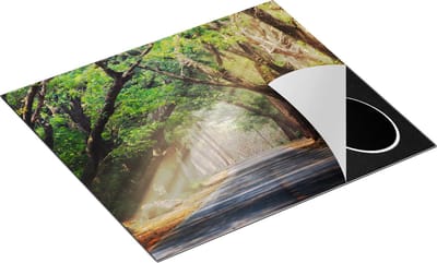Chefcare Inductie Beschermer Weg Omringd met Bomen - 60x50 cm - Afdekplaat Inductie - Kookplaat Beschermer - Inductie Mat