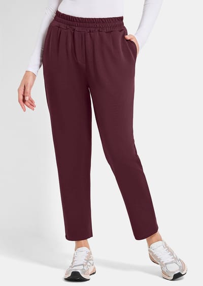 Vrijetijdsbroek met brede comfort tailleband - bordeaux - Gr. 38 van Goldner Fashion