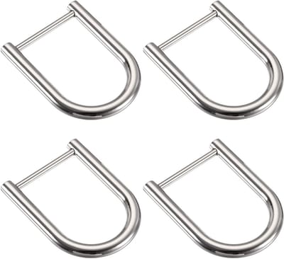 Horseshoe D-Rings 27mm - 4 Stuks U-vormige Beugels voor Sleutels, Tassen en Leren Ambachten, Zilverkleurig
