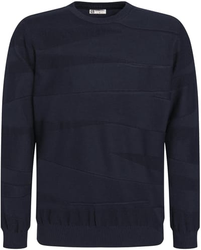 Gabbiano Trui Knitted Trui 615764 301 Navy Mannen Maat - L