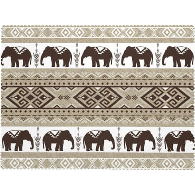 Afrikaans Tribaal Tafelkleed Bruine Olifant Totems Dierlijk Modderpatroon Tafelhoes Keuken Feestdecoratie 100x140cm