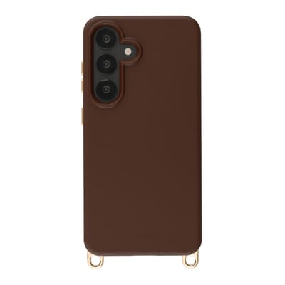 Selencia Hoesje - Geschikt voor Samsung Galaxy S24 / S25 - Rivièra Backcover met Magnetische Ring met afneembare haakjes - Choco Brown