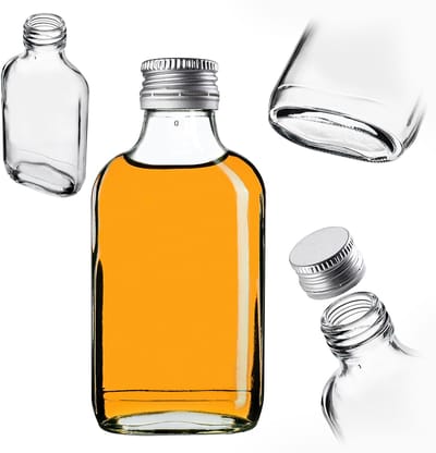 KADAX Heupfles 100ml 1st met zilveren dop