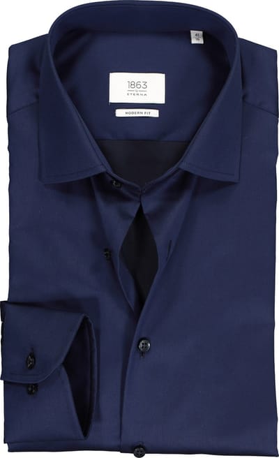 ETERNA 1863 modern fit premium overhemd - 2-ply twill heren overhemd - donkerblauw