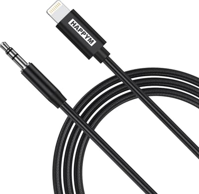 Lightning naar AUX Kabel - Jack 3,5 mm Audio Kabel voor iPhone - 1 Meter - Zwart