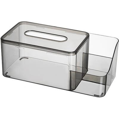 Porte-mouchoirs Transparent Visible 2 Compartiments Boîte à Mouchoirs Plastique Bureau Distributeur de Serviettes Boîte Fournitures pour Salon
