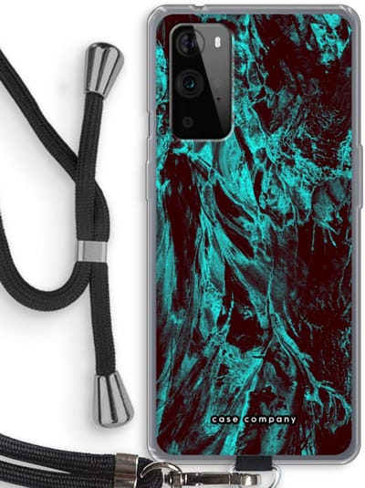 Case Company® - Hoesje met koord geschikt voor OnePlus 9 Pro hoesje met Koord - Ice Age - Telefoonhoesje met Zwart Koord - Bescherming aan alle Kanten en Over de Schermrand