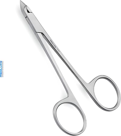 MEDLUXY® - Nagelriemschaar - 10 cm - 5 mm (huid- en vellenschaartje - Cuticle Cutter - verwijderen van losse nagelriem en velletjes, nagelriemtang, vellentang schaarvormig)