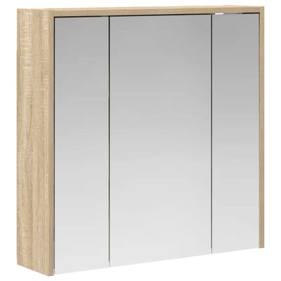 vidaXL - Badkamerspiegelkast - Sonoma - Eik - 63,5 - x - 16 - x - 62,5 - cm - Bewerkt - hout