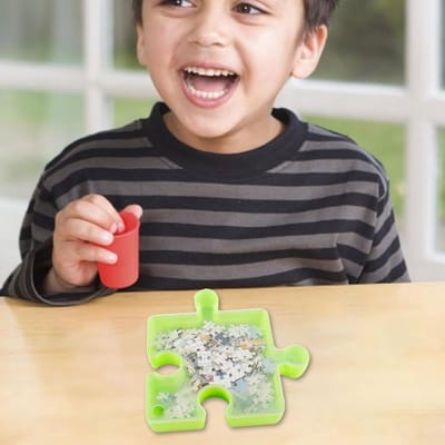 Puzzel Sorteerbakjes - Puzzel Opbergdoos - Puzzelstukjes Organiseren - Zes Stapelbare Bakjes - Voor 1000 Stukjes - Groen