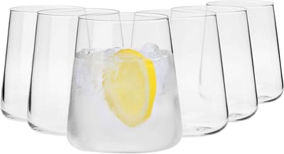 KROSNO Water Sap Drinkglazen | Set van 6 | 380 ML | Avant-Garde Collectie | Loodvrij Kristalglas | Perfect voor Thuis, Restaurants en Feesten | Vaatwasser Veilig