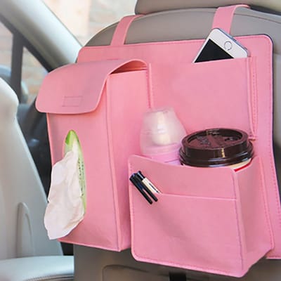 Dailygoody - Car Seat Organizer - Multifunctionele Hangende Opbergtas - Ruimtebesparend - Roze - Ideaal voor Auto - Handige Opbergoplossing - Voor kin...