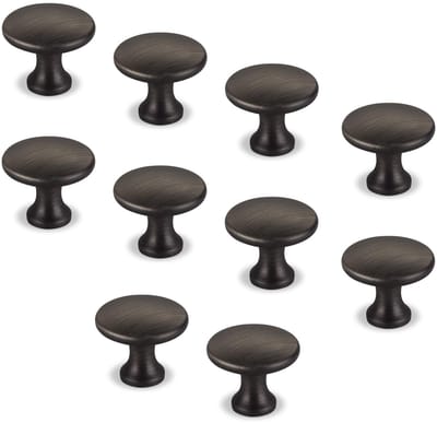 10 stuks SOTECH Meubelknoppen Denise RVS-look donker Diameter 29 mm Hoogte 25 mm