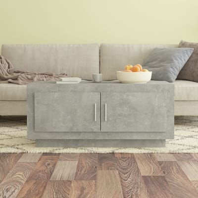 vidaXL - Salontafel - 102x50x45 - cm - bewerkt - hout - betongrijs
