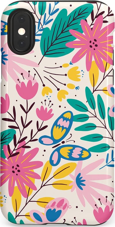 Casetastic Hoesje Geschikt voor Apple iPhone X/Xs - Stijlvolle Beschermende Duo-layer Case - Lente Leven
