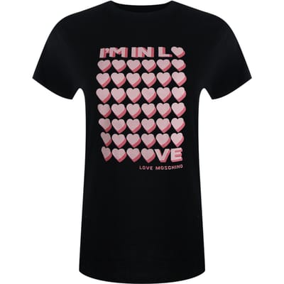 Love Moschino I'm So In Love Logo Zwart T-shirt