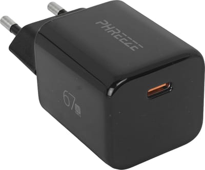 Phreeze 67W Mini GaN USB-C Oplader - USB C Snellader - USB C Adapter - USB C oplader - USB stekker - Oplaadstekker voor telefoon, tablet & laptop - Zwart