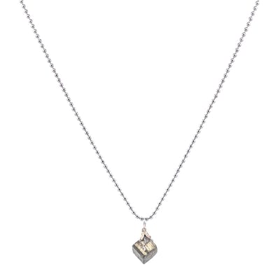 IbizaMen KIDS - Jongens - ketting - ballchain - RVS - pyriet - blokje - 60cm