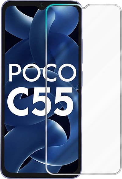 Cadorabo Screenprotector geschikt voor Xiaomi Poco C55 - Pantser film Beschermende film in KRISTALHELDER Geharde (Tempered) display beschermglas in 9H hardheid met 3D Touch