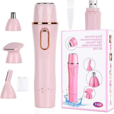 Draadloze 4-in-1 Elektrische Scheerapparaat voor Vrouwen, Pijnloze Epilator voor Bikinilijn, Onderarmen, Benen en Gezicht, Waterproof en Oplaadbaar via USB