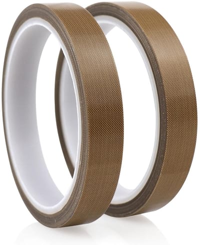 Zelfklevende Teflon Tape 15mm x 10m x 0.18mm, Hoge Temperatuur Bestendig, PTFE Glasweefsel en Hittebestendig tot 260°C