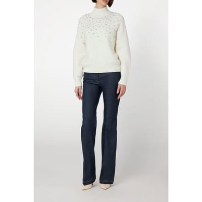 GUESS Sibilla High Neck Em Pale Pearl Taglia: M | Maglioni a maglia Outlet | Donna | Bianco