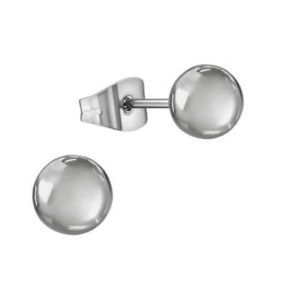 Aramat Jewels | Oorbellen | Bolletjes oorbellen – zilverkleur – 6mm | | | |6mm | Staal | Kinderen, Volwassenen | Verkleurd niet