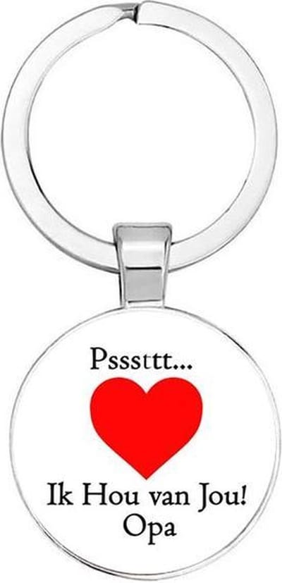 Akyol - Psssttt... Ik hou van jou opa Sleutelhanger - Opa cadeau - Grandpa - Leuk kado voor je opa om te geven - 2,5 x 2,5 CM