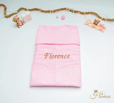 Babydeken met naam geborduurd roze - Wiegdeken met naam - extra zacht 75 x 100 cm - Gepersonaliseerd - babydekentjes voor ledikant - Voor meisje - Voor jongen - babydeken voor kinderwagen - Hawsaz.nl Kraamcadeau - Kraamcadeau met naam