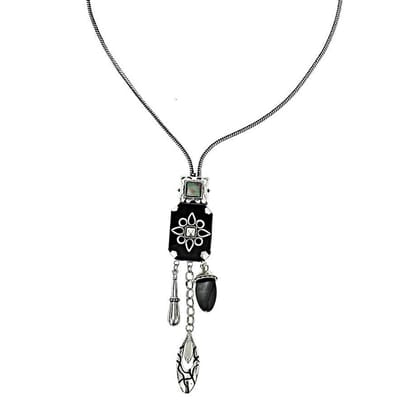 Behave - ketting met ingelegde schelp hanger - nikkelvrij - cadeau in geschenkzakje - 58,5 cm