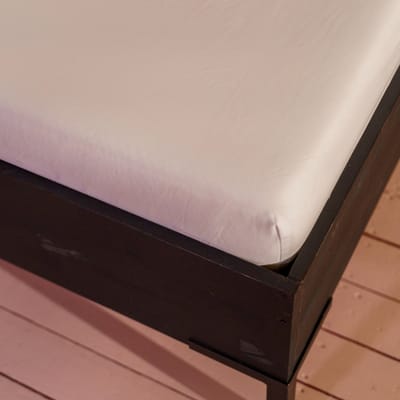 Kayori Shizu Splittopper Hoeslaken Perkal - 200x200cm - 200TC Hotelkwaliteit - Matrasdikte 12 cm - Offwhite