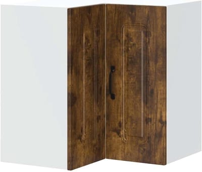 Keukenwandhoekkast - Wandkast Keuken - Keuken Opbergen - Bewerkt Hout - 57 x 57 x 60 cm - Gerookt Eiken