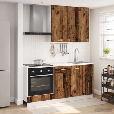 vidaXL - Keukenblok - LYON - 5 - st - Oud - hout - Bewerkt - hout