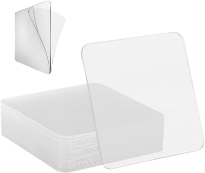 Dubbelzijdige plaktabletten - 20 stuks transparant, vierkant, 2,36 inch, ideaal voor thuis en kantoor, zonder boren, sterke hechting en herbruikbaar