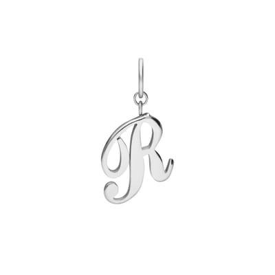 Lucardi Dames Stainless steel bedel letter - Hanger - Staal - Zilverkleurig